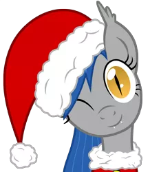 Size: 4368x5000 | Tagged: safe, artist:leadhooves, artist:mamandil, artist:vito, banned from derpibooru, deleted from derpibooru, derpibooru import, oc, oc:moonlight, unofficial characters only, bat pony, pony, absurd resolution, christmas, christmas ponies, hat, holiday, santa hat, simple background, solo, transparent background, vector