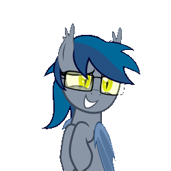 Size: 700x700 | Tagged: safe, artist:vito, banned from derpibooru, deleted from derpibooru, derpibooru import, oc, oc:mosina, unofficial characters only, bat pony, pony, /mlp/, 4chan, adorkable, animated, cute, dancing, dork, glasses, nervous, simple background, swinging