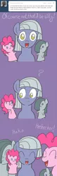 Size: 650x1998 | Tagged: safe, artist:atlur, banned from derpibooru, deleted from derpibooru, derpibooru import, limestone pie, marble pie, pinkie pie, ask the pie sisters, ask, comic, definitely crazy, puppet, tumblr