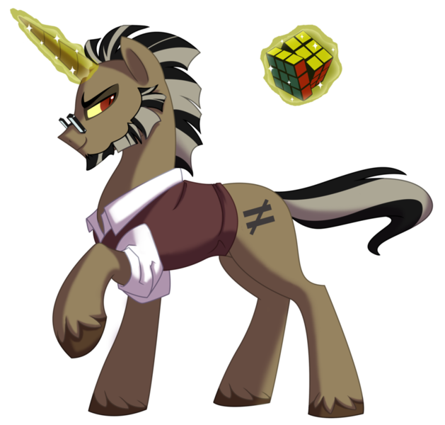 Size: 900x858 | Tagged: safe, artist:lopoddity, banned from derpibooru, deleted from derpibooru, derpibooru import, discord, ponified, pony, unicorn, pandoraverse, beard, facial hair, pony discord, rubik's cube, simple background, solo, species swap, transparent background