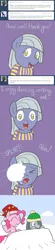 Size: 650x2959 | Tagged: safe, artist:atlur, banned from derpibooru, deleted from derpibooru, derpibooru import, limestone pie, marble pie, pinkie pie, ask the pie sisters, ask, clothes, comic, hat, scarf, snow, snowball, tumblr, winter