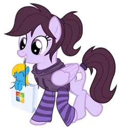 Size: 4672x5000 | Tagged: safe, artist:vito, banned from derpibooru, deleted from derpibooru, derpibooru import, oc, oc:internet explorer, oc:pillow case, unofficial characters only, absurd resolution, browser ponies, clothes, internet explorer, ponies in earth, simple background, transparent, transparent background