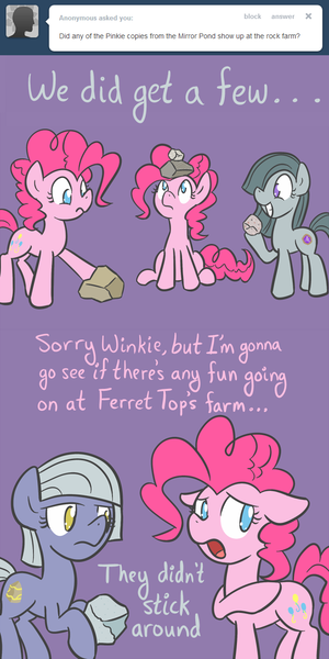 Size: 650x1300 | Tagged: safe, artist:atlur, banned from derpibooru, deleted from derpibooru, derpibooru import, limestone pie, marble pie, pinkie pie, ask the pie sisters, ask, comic, tumblr