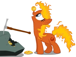 Size: 5000x3735 | Tagged: safe, artist:vito, banned from derpibooru, deleted from derpibooru, derpibooru import, oc, ponified, pony, absurd resolution, balancing, bitcoin, browser ponies, cryptocurrency, cute, eyes on the prize, firefox, grin, image, looking at something, looking up, mining, ocbetes, pickaxe, png, simple background, smiling, solo, transparent background