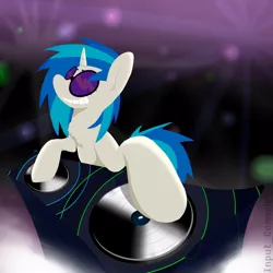 Size: 894x894 | Tagged: safe, artist:input-command, banned from derpibooru, deleted from derpibooru, derpibooru import, vinyl scratch, record scrape, rule 63, solo