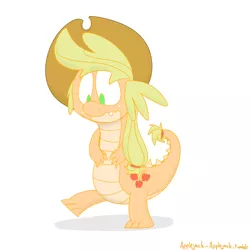 Size: 800x800 | Tagged: safe, artist:input-command, banned from derpibooru, deleted from derpibooru, derpibooru import, applejack, dragon, dragonified, dragonjack, simple background, solo, species swap, white background