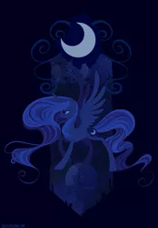 Size: 2000x2870 | Tagged: safe, artist:spacekitty, banned from derpibooru, deleted from derpibooru, derpibooru import, princess luna, hanging banner, solo