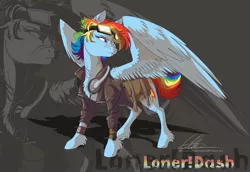 Size: 1544x1061 | Tagged: safe, artist:dvixie, banned from derpibooru, deleted from derpibooru, derpibooru import, rainbow dash, pegasus, pony, clothes, female, jacket, mare, older, scar, solo, zoom layer