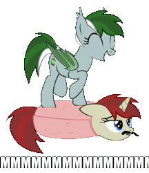 Size: 1212x1404 | Tagged: safe, artist:vito, banned from derpibooru, deleted from derpibooru, derpibooru import, oc, oc:nightlight, oc:rosewood, unofficial characters only, bat pony, pony, /mlp/, 4chan, animated, batburrito, eyes closed, flash, floppy ears, grin, happy, massage, prancing, smiling, wat, wavy mouth