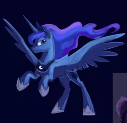 Size: 258x250 | Tagged: safe, artist:lopoddity, banned from derpibooru, deleted from derpibooru, derpibooru import, princess luna, alicorn, pony, cropped, rearing, simple background, solo