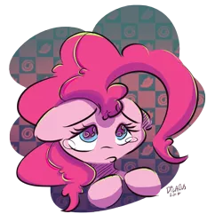 Size: 3348x3462 | Tagged: dead source, safe, artist:dilarus, banned from derpibooru, deleted from derpibooru, derpibooru import, pinkie pie, crying, sad, simple background, solo, transparent background