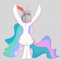 Size: 1000x1000 | Tagged: safe, artist:input-command, banned from derpibooru, deleted from derpibooru, derpibooru import, princess celestia, pony, 30 minute art challenge, bipedal, both cutie marks, crossover, dark souls, helmet, hips, my little art challenge, narcissism, praise the sun, redundant, solaire of astora, solo, wide hips