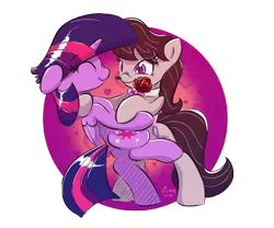 Size: 4000x3329 | Tagged: safe, artist:dilarus, banned from derpibooru, deleted from derpibooru, derpibooru import, octavia melody, twilight sparkle, twilight sparkle (alicorn), alicorn, pony, backwards cutie mark, bipedal, crack shipping, dancing, eyes closed, female, flower, flower in mouth, heart, lesbian, mare, mouth hold, raised leg, rose, shipping, simple background, smiling, transparent background, twitavia