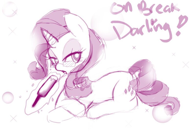 Size: 978x657 | Tagged: safe, artist:senseidezzy, banned from derpibooru, deleted from derpibooru, derpibooru import, rarity, food, glasses, popsicle, solo