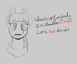 Size: 1681x1391 | Tagged: safe, artist:sand-filled-scarecrow, banned from derpibooru, deleted from derpibooru, derpibooru import, maud pie, cr1tikal, solo, swearing, talking to viewer, vulgar