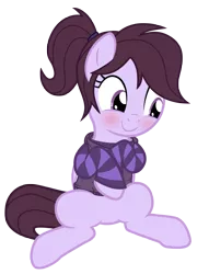 Size: 3435x4500 | Tagged: safe, artist:vito, banned from derpibooru, deleted from derpibooru, derpibooru import, oc, oc:pillow case, unofficial characters only, clothes, cute, female, ponies in earth, skirt, skirt lift, solo, upskirt