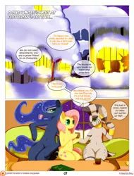 Size: 912x1200 | Tagged: safe, artist:saurian, banned from derpibooru, deleted from derpibooru, derpibooru import, fluttershy, princess luna, zecora, semi-anthro, zebra, comic:a special brew, comic, female