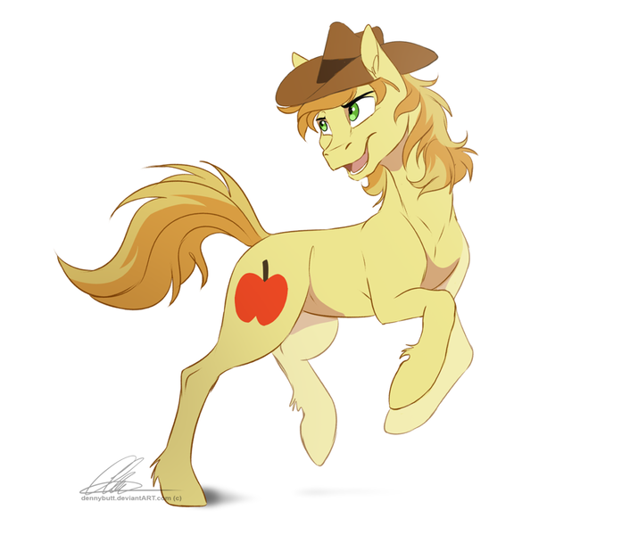 Size: 1079x906 | Tagged: safe, artist:dvixie, banned from derpibooru, deleted from derpibooru, derpibooru import, braeburn, missing accessory, simple background, solo