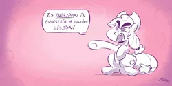 Size: 4000x2000 | Tagged: safe, artist:dilarus, banned from derpibooru, deleted from derpibooru, derpibooru import, applejack, meet-the-pones, solo, vulgar