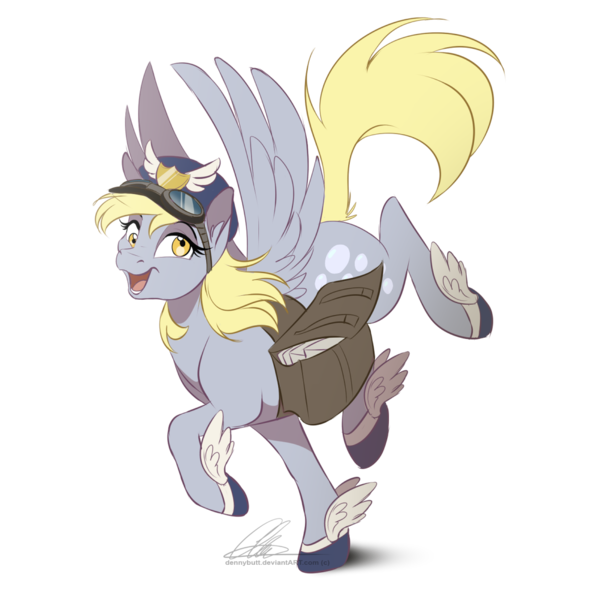 Size: 1083x1057 | Tagged: safe, artist:dvixie, banned from derpibooru, deleted from derpibooru, derpibooru import, derpy hooves, pegasus, pony, female, goggles, hat, mailbag, mailmare, mare, simple background, solo, transparent background, winged shoes
