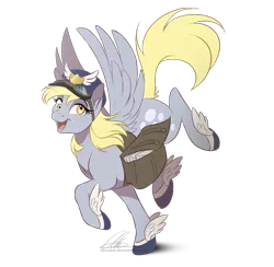 Size: 1083x1057 | Tagged: safe, artist:dvixie, banned from derpibooru, deleted from derpibooru, derpibooru import, derpy hooves, pegasus, pony, female, goggles, hat, mailbag, mailmare, mare, simple background, solo, transparent background, winged shoes