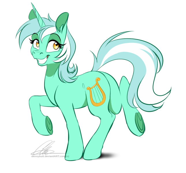 Size: 1081x1005 | Tagged: safe, artist:dvixie, banned from derpibooru, deleted from derpibooru, derpibooru import, lyra heartstrings, pony, unicorn, butt, female, grin, irrational exuberance, mare, plot, raised hoof, simple background, smiling, solo, transparent background, underhoof