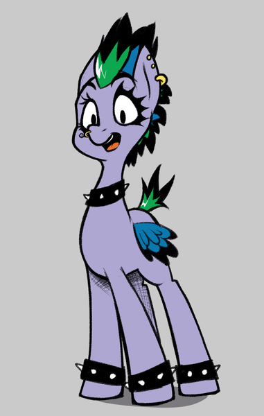 Size: 853x1345 | Tagged: safe, artist:sand-filled-scarecrow, banned from derpibooru, deleted from derpibooru, derpibooru import, idw, cirrus cloud, pegasus, pony, spoiler:comic, spoiler:comicff18, dyed mane, piercing, punk, solo