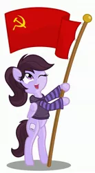 Size: 1767x3193 | Tagged: safe, artist:vito, banned from derpibooru, deleted from derpibooru, derpibooru import, oc, oc:pillow case, unofficial characters only, cheering, communism, ponies in earth, pony on earth, soviet, soviet union, standing, victory