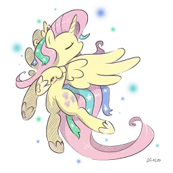 Size: 4000x4000 | Tagged: safe, artist:dilarus, banned from derpibooru, deleted from derpibooru, derpibooru import, fluttershy, alicorn, pony, alicornified, clothes, cosplay, costume, fluttercorn, race swap, shylestia, solo
