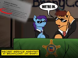 Size: 1000x750 | Tagged: safe, artist:acesential, banned from derpibooru, deleted from derpibooru, derpibooru import, oc, ponified, pony, bronycon, secret service