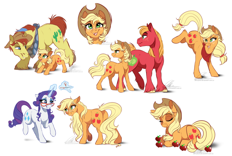 Size: 1280x857 | Tagged: safe, artist:dvixie, banned from derpibooru, deleted from derpibooru, derpibooru import, applejack, big macintosh, rarity, tex, pony, unicorn, alternate hairstyle, apple, bucking, butt, cowboy hat, cute, doodles, eyes closed, female, filly, floppy ears, fluffy, food, frown, g1, glasses, grin, happy, hat, jackabetes, levitation, lidded eyes, long mane, long tail, looking back, macabetes, magic, neckerchief, open mouth, plot, ponyloaf, prone, raised hoof, raised leg, raribetes, scissors, simple background, sleeping, smiling, smirk, stetson, teenage applejack, teenage big macintosh, teenager, telekinesis, texabetes, underhoof, unshorn fetlocks, white background