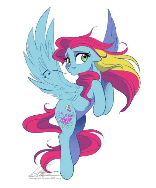 Size: 768x923 | Tagged: safe, artist:dvixie, banned from derpibooru, deleted from derpibooru, derpibooru import, thistle whistle, pegasus, pony, cute, flying, g3, g3 to g4, generation leap, looking at you, music notes, simple background, solo, thistlebetes, transparent background, whistling