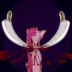 Size: 2000x2000 | Tagged: grimdark, artist:sand-filled-scarecrow, banned from derpibooru, deleted from derpibooru, derpibooru import, pinkie pie, blood, bone, decapitated, decapitation, esophagus, eyes closed, knife, pinkamena diane pie, severed head, solo, spine, surreal