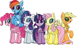 Size: 3164x1862 | Tagged: safe, artist:taaffeiite, banned from derpibooru, deleted from derpibooru, derpibooru import, applejack, fluttershy, pinkie pie, rainbow dash, rarity, twilight sparkle, twilight sparkle (alicorn), alicorn, earth pony, pegasus, pony, robot, robot pony, unicorn, applebot, female, flutterbot, flying, hooves, horn, mane six, mare, missing cutie mark, open mouth, pinkie bot, princess twibot, rainbot dash, raribot, roboticization, simple background, smiling, spread wings, teeth, transparent background, twibot, wings