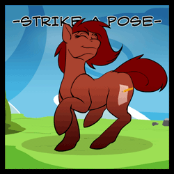 Size: 450x450 | Tagged: safe, artist:acesential, banned from derpibooru, deleted from derpibooru, derpibooru import, oc, oc:penny, unofficial characters only, earth pony, pony, animated, butt, cute, dancing, dock, eyes closed, female, gif, headbob, madonna, mare, ocbetes, plot, pose, raised hoof, raised leg, smiling, solo, tumblr, underhoof