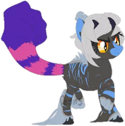 Size: 370x371 | Tagged: safe, artist:ponns, banned from derpibooru, deleted from derpibooru, derpibooru import, oc, unofficial characters only, original species, augmented tail, base used, female, frown, hoof fluff, raised hoof, simple background, solo, transparent background