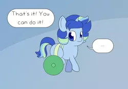 Size: 1280x896 | Tagged: safe, artist:little-tweenframes, banned from derpibooru, deleted from derpibooru, derpibooru import, oc, oc:sparkling sapphire, pony, unicorn, series:sciset diary, cute, magical lesbian spawn, offspring, parent:sci-twi, parent:sunset shimmer, parents:scitwishimmer, wheelchair