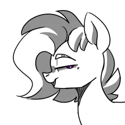 Size: 500x500 | Tagged: safe, artist:taaffeiite, banned from derpibooru, deleted from derpibooru, derpibooru import, oc, oc:cyberia starlight, unofficial characters only, grayscale, monochrome, shading practice, simple background, sketch, white background