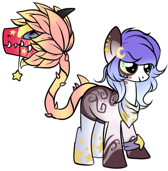 Size: 670x682 | Tagged: safe, artist:axolotlshy, banned from derpibooru, deleted from derpibooru, derpibooru import, oc, unofficial characters only, cow plant pony, monster pony, original species, plant pony, augmented tail, clothes, ear piercing, earring, fangs, jewelry, piercing, plant, scarf, simple background, smiling, solo, thorns, transparent background