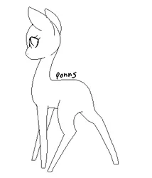 Size: 314x367 | Tagged: safe, artist:ponns, banned from derpibooru, deleted from derpibooru, derpibooru import, oc, unofficial characters only, earth pony, pony, base, earth pony oc, lineart, monochrome, solo