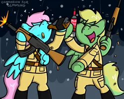 Size: 1000x800 | Tagged: safe, artist:pokefound, banned from derpibooru, deleted from derpibooru, derpibooru import, oc, oc:lemming, ak-47, alcohol, assault rifle, communism, gun, rifle, soldier, soviet, weapon, wing hold