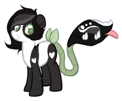 Size: 707x586 | Tagged: safe, artist:axolotlshy, banned from derpibooru, deleted from derpibooru, derpibooru import, oc, unofficial characters only, monster pony, original species, piranha plant pony, plant pony, augmented tail, fangs, plant, simple background, smiling, tongue out, transparent background