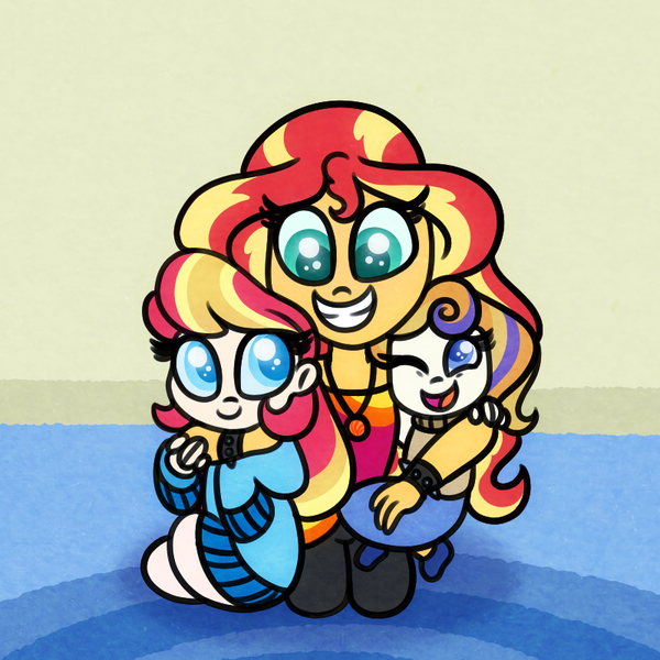 Size: 800x800 | Tagged: safe, artist:carouselunique, artist:little-tweenframes, banned from derpibooru, deleted from derpibooru, derpibooru import, sunset shimmer, oc, oc:ma belle danseuse, oc:stell'adora, series:sciset diary, equestria girls, collaboration, female, offspring, parent:moondancer, parent:prince blueblood, parents:moonblood, siblings, sisters