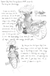 Size: 1200x1800 | Tagged: safe, artist:meto30, banned from derpibooru, deleted from derpibooru, derpibooru import, sunset shimmer, human, atg 2020, humanized, monochrome, motorcycle, newbie artist training grounds, solo, traditional art