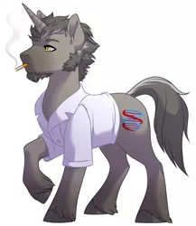 Size: 1024x1180 | Tagged: safe, artist:lopoddity, banned from derpibooru, deleted from derpibooru, derpibooru import, oc, unofficial characters only, cigarette, clothes, coat, smoking, solo, unshorn fetlocks