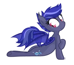 Size: 2524x2217 | Tagged: safe, artist:vito, banned from derpibooru, deleted from derpibooru, derpibooru import, oc, oc:night watch, unofficial characters only, bat pony, pony, backbend, cobra stretch, simple background, solo, stretching, transparent background
