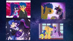 Size: 1000x563 | Tagged: safe, artist:jucamovi1992, artist:paulysentry, banned from derpibooru, deleted from derpibooru, derpibooru import, edit, flash sentry, sci-twi, twilight sparkle, twilight sparkle (alicorn), alicorn, equestria girls, equestria girls series, big crown thingy, blushing, element of magic, female, flashlight, jewelry, male, regalia, sciflash, shipping, straight