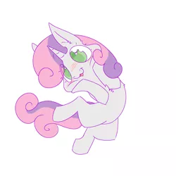 Size: 2100x2100 | Tagged: safe, artist:input-command, banned from derpibooru, deleted from derpibooru, derpibooru import, sweetie belle, pony, unicorn, :3, blushing, chest fluff, cute, diasweetes, female, filly, high res, simple background, smiling, solo, squishy cheeks, weapons-grade cute, white background