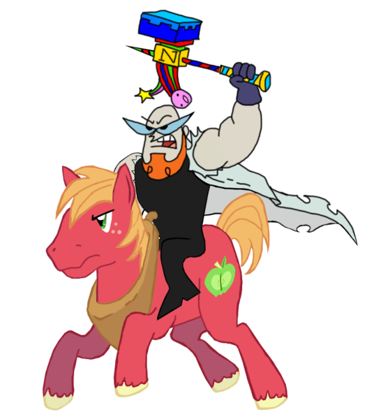 Size: 644x735 | Tagged: safe, artist:mikash91, ponibooru import, big macintosh, human, pony, crossover, dexter, dexter's laboratory, homestuck, male, simple background, stallion, transparent background, warhammer of zillyhoo