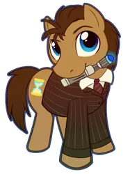 Size: 600x801 | Tagged: artist needed, source needed, safe, ponibooru import, doctor whooves, time turner, earth pony, pony, bowtie, clothes, doctor who, looking at you, male, mouth hold, simple background, solo, sonic screwdriver, stallion, suit, tenth doctor, transparent background